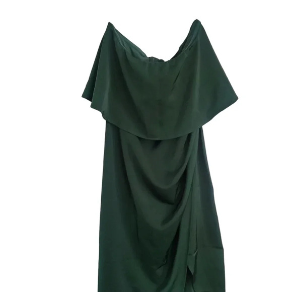 Revolve Lovers & Friends Violet Midi in Emerald Green SATIN DRESS, size xs - Picture 4 of 7